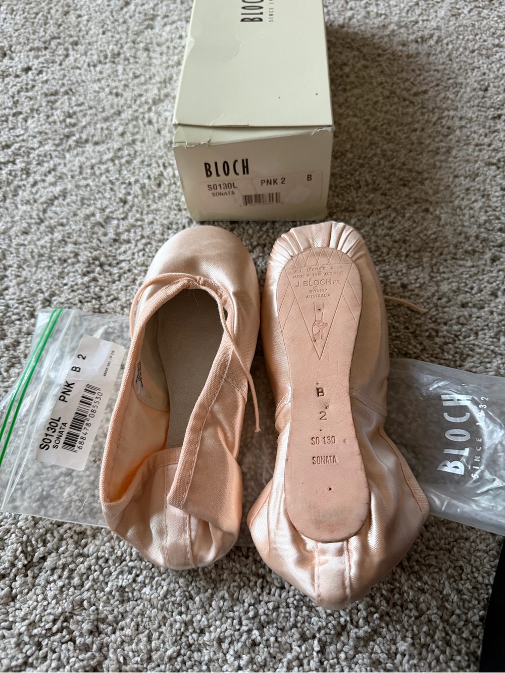 Bloch Kids Ballet Sonata Shoes in Light Pink 2B